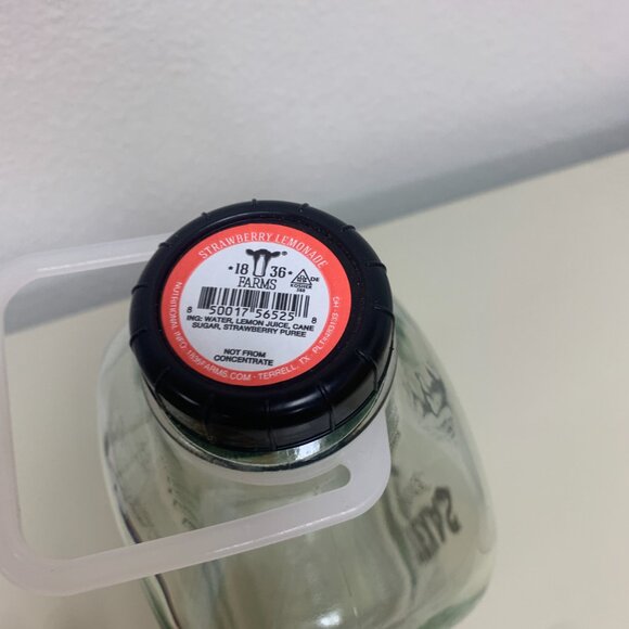 BOTTLE - 64oz 1836 FARMS glass milk bottle black cap TEXAS FOREVER Terrell Farms - Picture 7 of 9